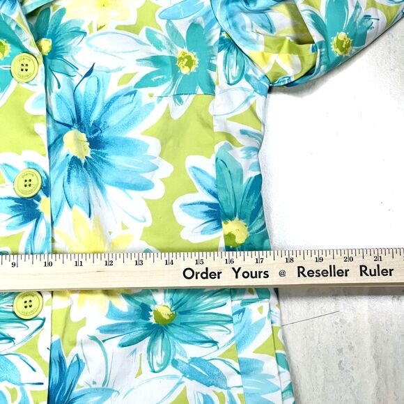 Pierre Cardin Coat Womens 10P Multicolor Floral Trench Jacket Petite - Picture 10 of 13